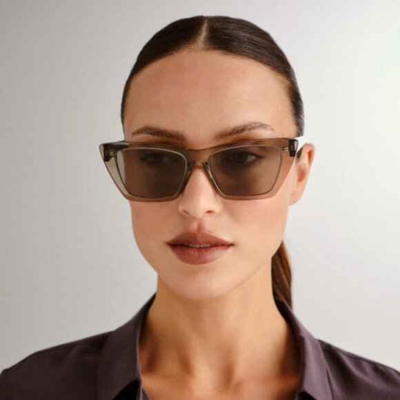 NEW SAINT LAURENT SL276 MICA 043 SUNGLASSES WOMEN BROWN SQUARE SL 276 MICA 043 - Picture 1 of 13